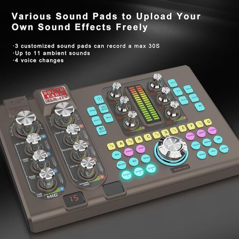 مجموعة معدات البودكاست، جهاز مزج الصوت مع مجموعة ميكروفون XLR للبث المباشر، والبودكاست، والتسجيل، والألعاب، والكمبيوتر الشخصي، والجيتار (أسود) in Kuwait