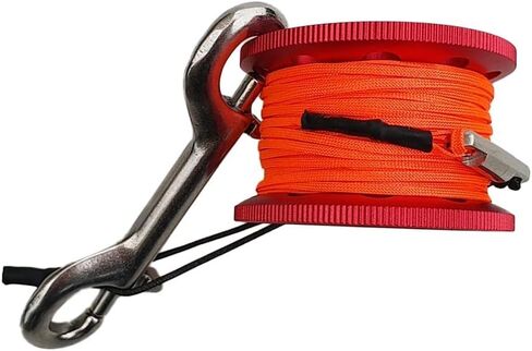 Scuba Diving Dive Reel Aluminum Alloy Finger Spool 15m Line Bolt Snap, Red in Saudi Arabia