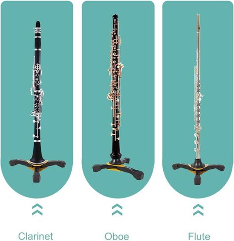 Flute Clarinet Stand, Portable Slip Foldable Oboe Holder Stand, Sturdy Tr Support with Sponge , for Soprano Saxophone and Other Wind Instruments in Saudi Arabia