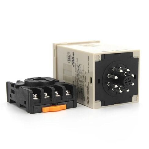 H3BA-N8H 8PIN 50/60 هرتز 2NO2NC الوقت 1.2 ثانية إلى 300 ساعة 48 * 48 مم DC12V DC24V AC110V AC220V مرحل الحالة الصلبة متعدد الوظائف (DC12V) in Kuwait