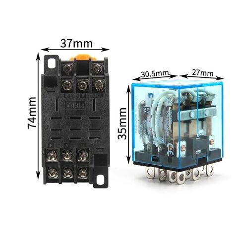 Intermediate Relay HH63P LY3NJ 10A Micro Small Electromagnetic ACDC12V24V AC110V 220V 380V with 11 pins Socket Base PTF11A(with Socket,AC 380V) in Saudi Arabia