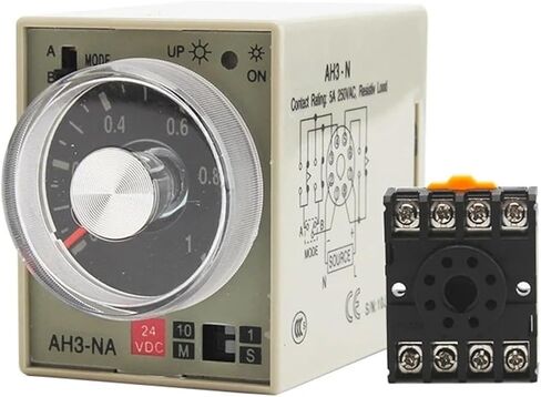 Time Relay AH3-NA/NB/NC/NE/ND 8 Pin 24V 110V 220V 380V Multi Range Electric Timer Adjustable with Socket Base(AH3-NC-24V) in Kuwait