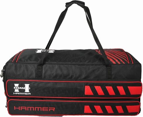 Hammer Black Edition Trolley Wheelie Cricket Kit Bag | 206L Extra-Large Capacity | Dual Bat Compartments | Luggage-Grade Wheels | Adult Cricket Gear Bag in Kuwait