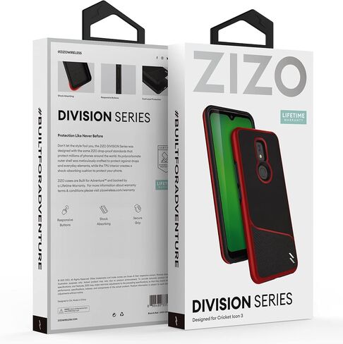 ZIZO DIVISION Series Cricket Icon 3 Case - Black & Red in Saudi Arabia