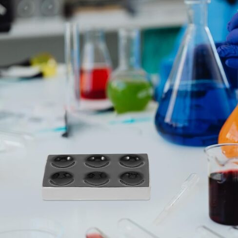 DOITOOL 2 قطعة لوحات بقعة من البورسلين السيراميكي آبار التفاعل 6 ثقوب سوداء للتجربة العلمية مختبر الاختبار الكيميائي in Saudi Arabia