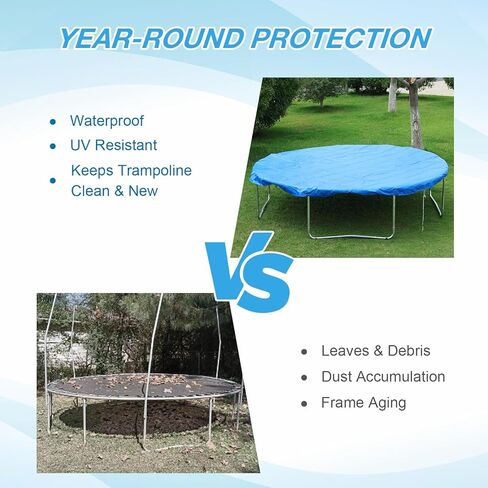 Trampoline Rain Cover 12FT, Waterproof Trampoline Tarp for Sun Snow Wind Protection in Saudi Arabia