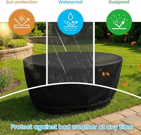 غطاء خزان بيضاوي سعة 50 جالونًا للحمام الجليدي والغطس البارد وحوض المياه وبركة التغذية - واقي معزول لحوض المياه شديد التحمل مقاوم للطقس 420D (52 بوصة طول × 31 بوصة عرض × 12 بوصة ارتفاع) in Kuwait