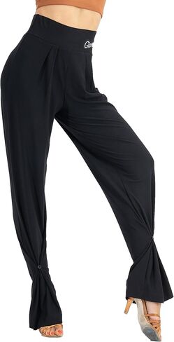 SCGGINTTANZ CR411 تصميم قاعة الرقص اللاتيني عالي الخصر وسروال رفيع الساق in Kuwait