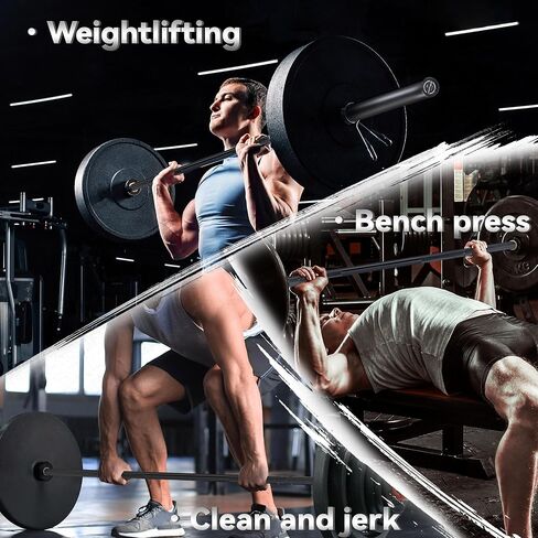 7ft International Standard Weightlifting Bar, 1500LB Capacity Alloy Steel Barbell with Bearing Sleeves & 2 Clips, 50mm Sleeve for Powerlifting, Deadlift, Squat, Home Gym (Black) in Saudi Arabia