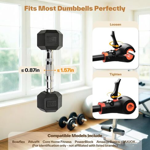 شريط تحويل الدمبل إلى الأثقال من سبورتنير - شديد التحمل، قابل للتعديل، إعداد بدون أدوات، سعة تصل إلى 200 رطل، شريط تحويل الأثقال للقرفصاء، ضغط البدلاء، الرفع المميت، صالة الألعاب الرياضية المنزلية in Kuwait