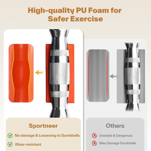 شريط تحويل الدمبل إلى الأثقال من سبورتنير - شديد التحمل، قابل للتعديل، إعداد بدون أدوات، سعة تصل إلى 200 رطل، شريط تحويل الأثقال للقرفصاء، ضغط البدلاء، الرفع المميت، صالة الألعاب الرياضية المنزلية in Kuwait