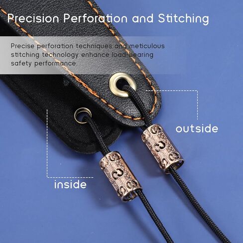 Clarinet Neck Strap, 17.7-22.8 Inch Adjustable Clarinet Accessories Soft Padded Support 30kg Load Capacity Metal Hook for Bb/A Clarinets Durable PU Leather in Saudi Arabia