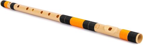 راضي المزامير | جي شارب قاعدة بانسوري لليد اليمنى | مزمار PVC متين وقابل للغسل ومقاوم للتشقق | أسود وبرتقالي | يشمل دروس الناي الهندية والإنجليزية عبر الإنترنت in Kuwait