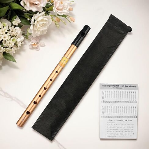 Irish Flute C & D Tuning, Metal Brushed Tube, Suitable for Beginners & Experts, High Pitch Range, Entry Level Flute Set with Accessories, Classic Design, Sturdy Durable Musical Instrument (King-D) in Saudi Arabia