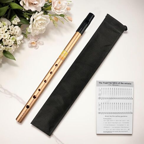Irish Flute C & D Tuning, Metal Brushed Tube, Suitable for Beginners & Experts, High Pitch Range, Entry Level Flute Set with Accessories, Classic Design, Sturdy Durable Musical Instrument (King-D) in Saudi Arabia