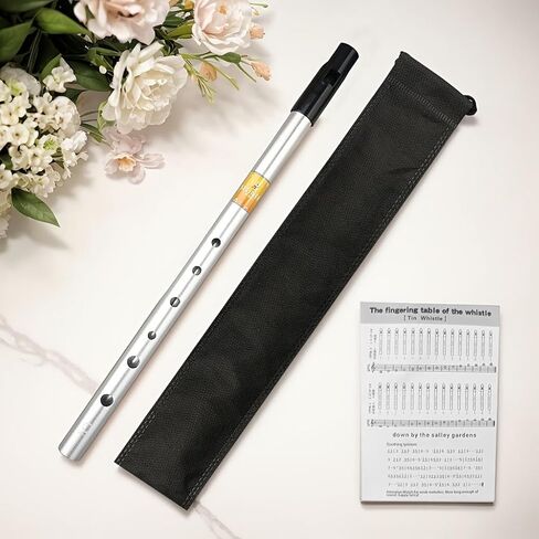 Irish Flute C & D Tuning, Metal Brushed Tube, Suitable for Beginners & Experts, High Pitch Range, Entry Level Flute Set with Accessories, Classic Design, Sturdy Durable Musical Instrument (King-D) in Saudi Arabia