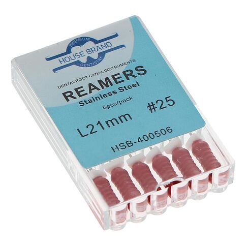 400506 HSB Endodontic Reamers 21mm #25 Stainless Steel 6/Pk in Saudi Arabia