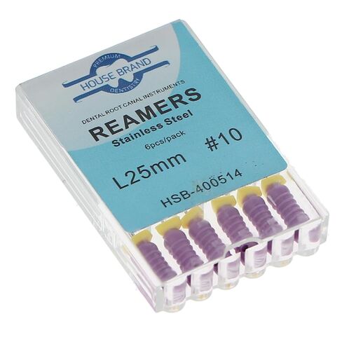400514 HSB Endodontic Reamers 25mm #10 Stainless Steel 6/Pk in Saudi Arabia