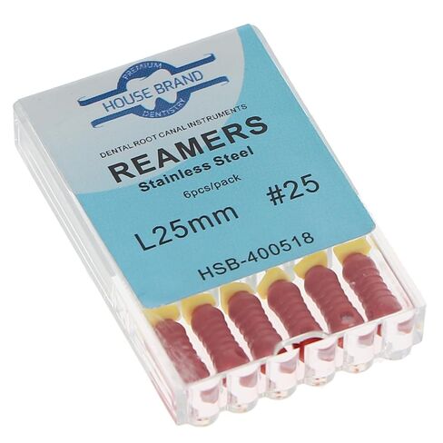 400518 HSB Endodontic Reamers 25mm #25 Stainless Steel 6/Pk in Saudi Arabia