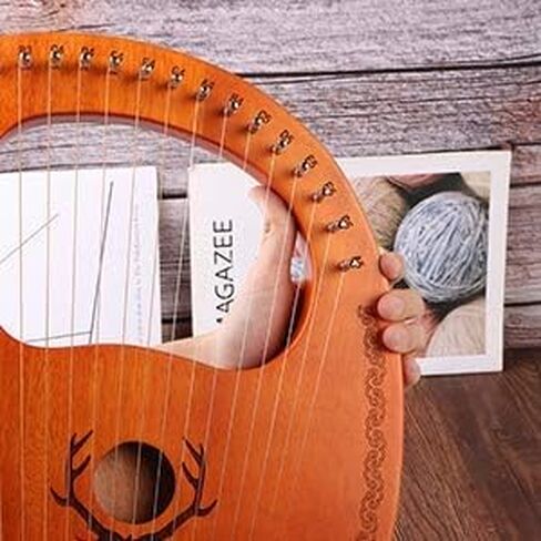 قيثارة لير مكونة من 16 وترًا، مجموعة كاملة مع جسم الماهوجني، مفتاح ضبط، أوتار ودليل، أداة شفاء الروح خفيفة الوزن لمحبي الموسيقى in Saudi Arabia