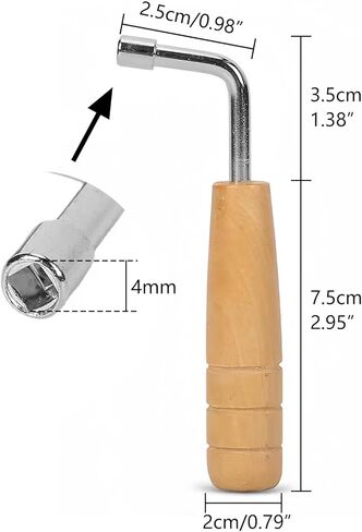 4mm caliber Professional Lyre Harp Piano Tuning Wrench Adjustment Music Instrument Tuning Wrench in Kuwait