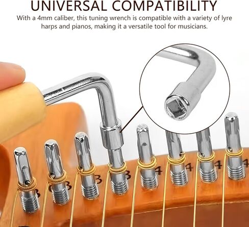 4mm caliber Professional Lyre Harp Piano Tuning Wrench Adjustment Music Instrument Tuning Wrench in Kuwait
