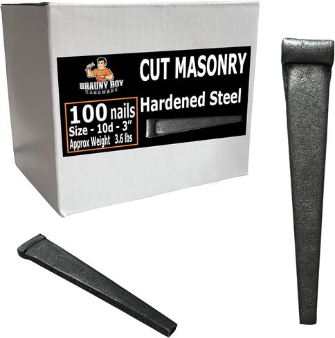 3"- 8d Cut Hardened Concrete Masonry nails for cinder block, concrete walls, cement board - 3.5 lb - Qty 100 in Saudi Arabia