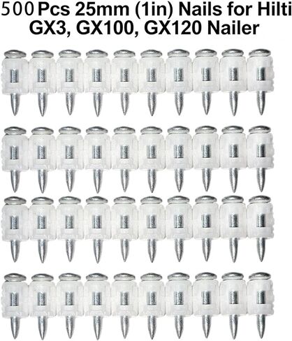 X-GN MX Concrete nails (collated) for Hilti Tool GX3, GX100, GX120 Gas Concrete Pins Drive Pins 25 mm 500 Pcs in Saudi Arabia