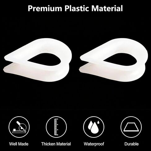 10 قطع من كشتبانات حبل الأسلاك M3، كشتبانات كابل نايلون بلاستيكي لحبل سلكي 10 مم، فتحة تزوير شديدة التحمل للرفع البحري والصناعي وخطوط الملابس الخارجية in Kuwait