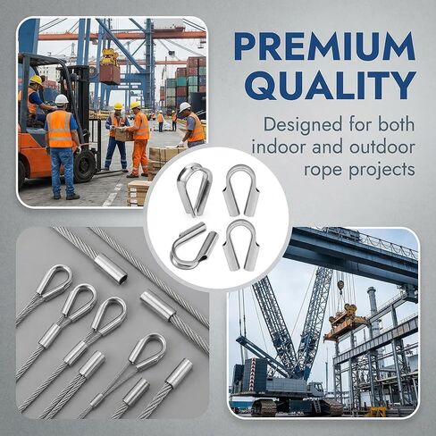 3/8 Inch M10 Stainless Steel Wire Rope Thimbles for Dia Wire Rope, Wire Rope Cable Thimbles Rigging (4 Pcs) in Kuwait