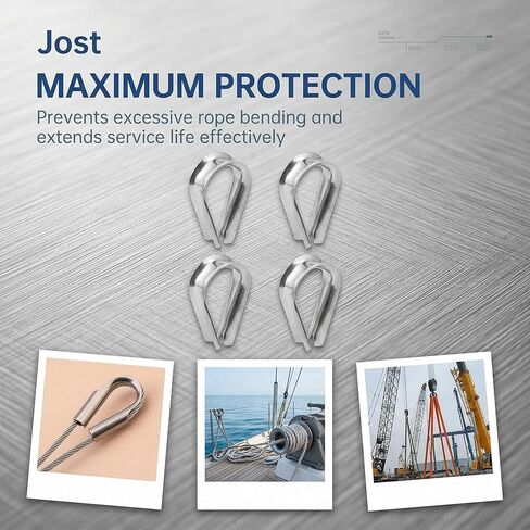 3/8 Inch M10 Stainless Steel Wire Rope Thimbles for Dia Wire Rope, Wire Rope Cable Thimbles Rigging (4 Pcs) in Kuwait
