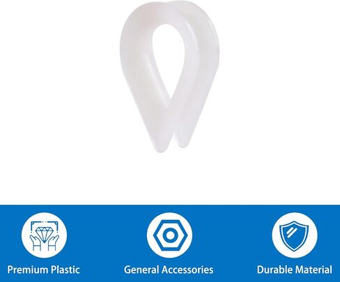 10PCS M2 Plastic Thimble, Cable Wire Rope Thimbles, White Nylon Replacement Thimble for Rigging, Accessories to Protect Ropes in Saudi Arabia