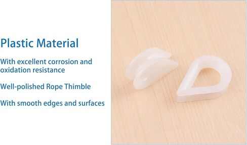 10PCS M2 Plastic Thimble, Cable Wire Rope Thimbles, White Nylon Replacement Thimble for Rigging, Accessories to Protect Ropes in Saudi Arabia
