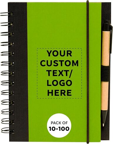 خصم Promos Custom Eco Block Notebooks مع مجموعة أقلام من 10 ، حزمة كبيرة مخصصة - مثالية للمدرسة ، المكتب ، الأعمال ، المنزل - الدخان in Kuwait