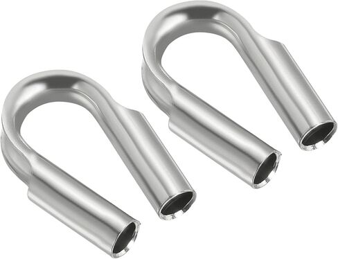 1/4"/ 6mm Wire Rope Tube Thimble, 2 Pack 304 Stainless Steel Rope Thimbles for Towing Rigging, Silver in Saudi Arabia