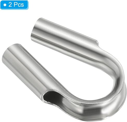 1/4"/ 6mm Wire Rope Tube Thimble, 2 Pack 304 Stainless Steel Rope Thimbles for Towing Rigging, Silver in Saudi Arabia
