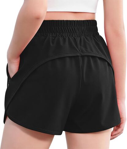 Zaclotre Girls Athletic Shorts with Zipper Pockets 2 in 1 Kid Workout Running Volleyball Soccer Shorts with Liner in Kuwait