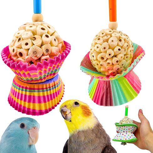 Bonka Bird Toys 1925 Cake Natural Sola Shred Forage Chew Treat Parrot Parrotlet Budgie Cockatiel Parakeets and Other Similar Birds in Saudi Arabia