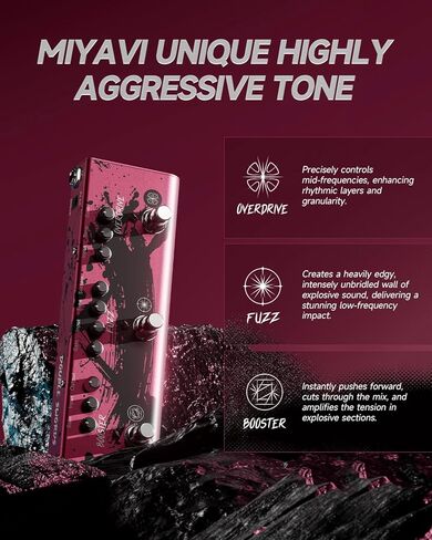 Donner X MIYAVI Multi Effects Guitar Pedal Rage Breaker Triple Pedal 3-in-1 Analog Guitar Pedal Overdrive Fuzz Boost for Electric Guitar in Saudi Arabia