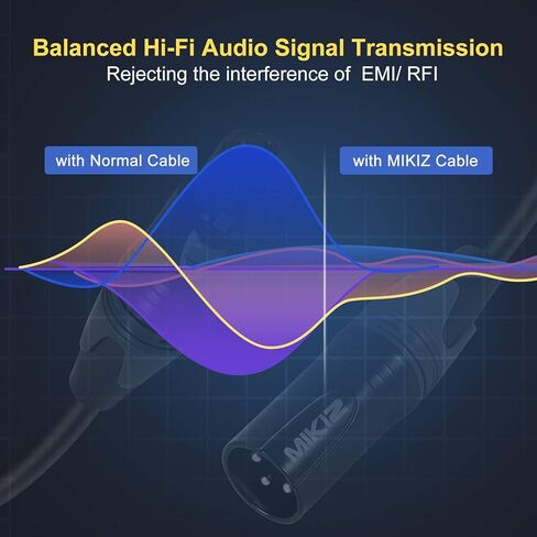 كابلات XLR للميكروفون بطول 25 قدمًا 6 حزم - كابل ميكروفون XLR متوازن ممتاز ومضفر ذو 3 دبابيس ذكر إلى أنثى مزدوج الحماية in Kuwait