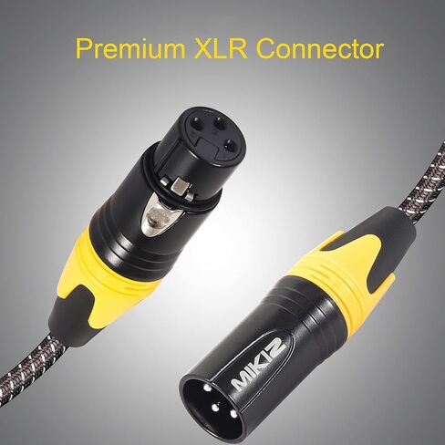 كابلات XLR للميكروفون بطول 25 قدمًا 6 حزم - كابل ميكروفون XLR متوازن ممتاز ومضفر ذو 3 دبابيس ذكر إلى أنثى مزدوج الحماية in Kuwait