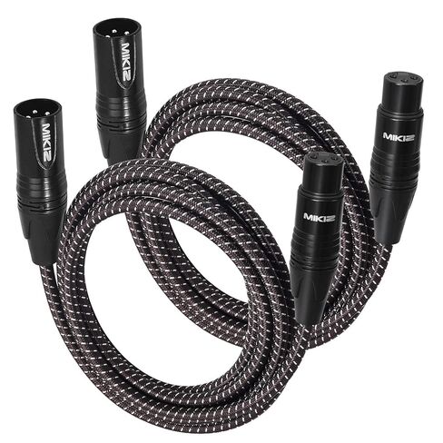 كابلات XLR للميكروفون بطول 25 قدمًا 6 حزم - كابل ميكروفون XLR متوازن ممتاز ومضفر ذو 3 دبابيس ذكر إلى أنثى مزدوج الحماية in Kuwait