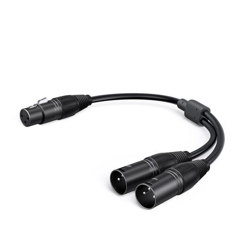 CableCreation Balanced XLR Splitter 1 قدم، 2 X LR أنثى إلى XL R ذكر، ميكروفون 3Pin X L R Y سلك ميكروفون منفصل 1 ذكر إلى 2 أنثى كابل توصيل مزدوج، أسود in Saudi Arabia