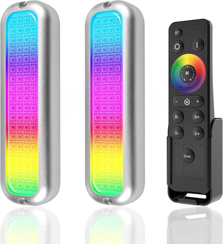 HUSUKU GT3 6000LM Boat Underwater Lights RGB Marine Color Light Kit, 72LED 12V 60W 7" IP68 Waterproof, All-Metal, Wireless Grouping and Control Auto Sync, for Yacht Boat Dock Transom Pontoon Lights in Kuwait