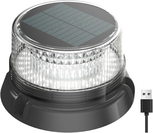 LED Anchor Light for Boat Yacht, Solar Navigation Lamp, Marina Dock Barge Safety Beacon Lights, Strobe Warning Light, Magnetic & Suction Mount, Auto On/Off, for Boats Factory Dock, White in Saudi Arabia