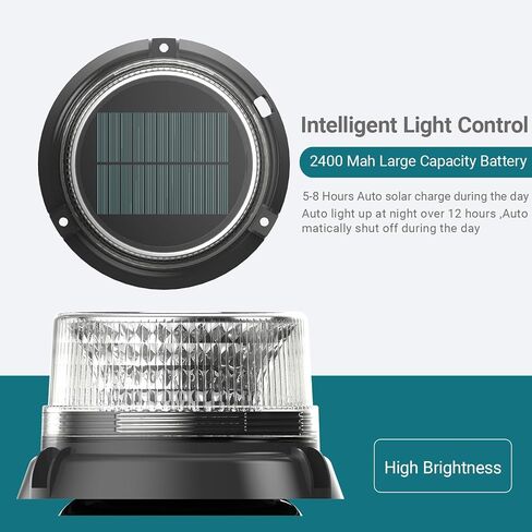 LED Anchor Light for Boat Yacht, Solar Navigation Lamp, Marina Dock Barge Safety Beacon Lights, Strobe Warning Light, Magnetic & Suction Mount, Auto On/Off, for Boats Factory Dock, White in Saudi Arabia