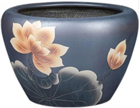 Small Fish Tank Water Tank Fish Farming Balcony Water Lily Lotus Tank Outdoor Courtyard Ceramic Large Tank Fish Tank Fish Tank Kit(41cm) in Saudi Arabia