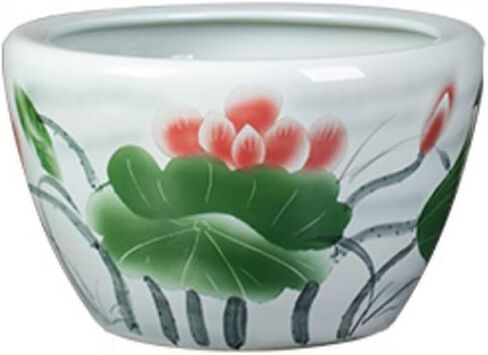 Small Fish Tank Water Lily Lotus Tank Outdoor Courtyard Ceramic Large Tank Fish Tank Ceramic Fish Tank Water Tank Fish Farming Fish Tank Kit(62cm) in Saudi Arabia