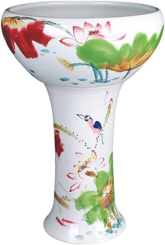 Small Fish Tank Aquarium Fish Tankchinese Style Ceramic Column Fish Tank Living Room Balcony Koi Tank Outdoor Courtyard Fortune Fish Culture Tank Fish Tank Kit(B,41CM) in Saudi Arabia