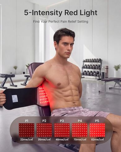 RENPHO Cordless Heating Pad for Back Pain, Red Light Therapy Belt for Low Back, Waist, Shoulder Sweatproof TPU Cover, Vibration, Timer, Adjustable Strap, Mothers Day Birthday Gifts for Women Men Mom in Kuwait